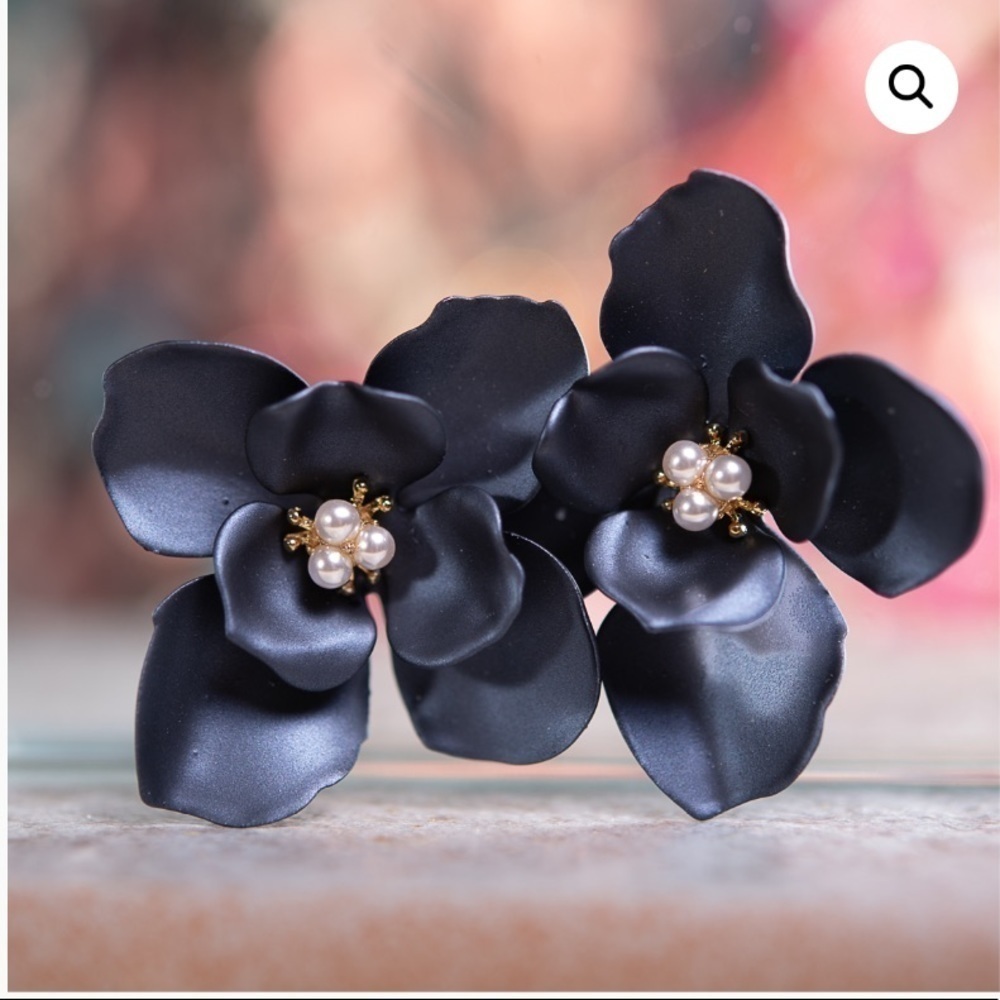 Amanda Blu’s Hand Painted Brass Flower Earrings